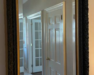 Antique Beveled Mirror - Carved Frame 46" x 24"