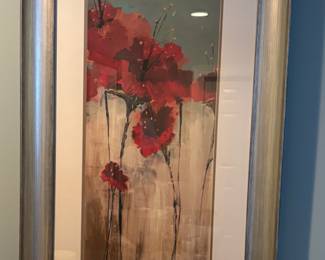 Pair of Framed Poppy Prints. 45'h x 23"w