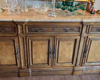Drexel Stone Top Buffet.   35"h x 72"w x 20"d.   Great Storage