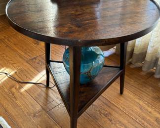 Lovely Oak Cricket Table  27"h x27"diam