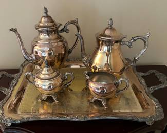 Wm Rogers Silver Plate Tea Set