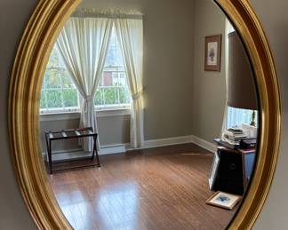 Gold Framed Oval Mirror. 31" x 25"
