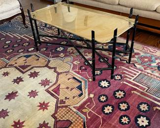Smashing Brass Top Faux Bamboo Coffee Table