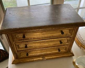 Gilt Wood Jewelry Chest