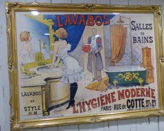 Antique framed French poster