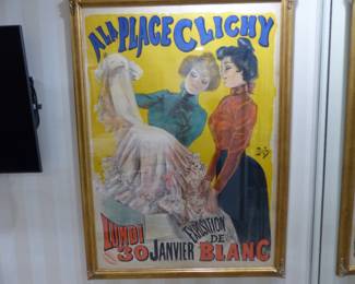 Antique framed French poster