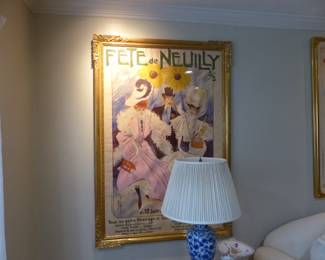 Antique framed French poster