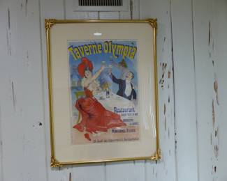 Antique framed French poster