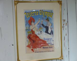 Antique framed French poster