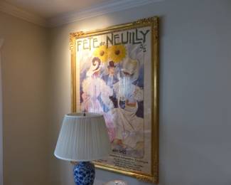 Antique framed French poster