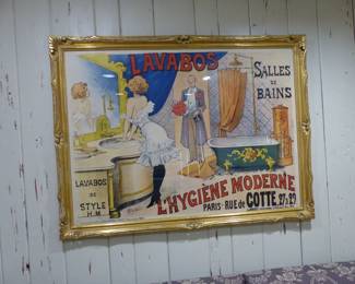 Antique framed French poster
