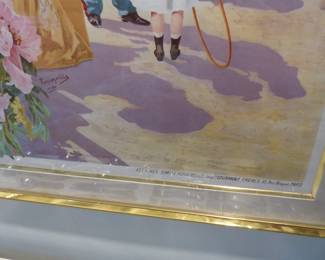 Antique framed French poster