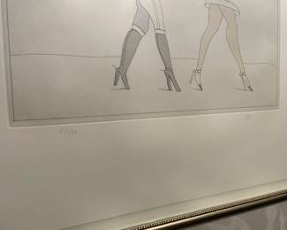 Saul Steinberg (1914 - 1999) - "Legs": 1992 - 6 color etching; initial and editioned 27/50 (11.75" x 17.75")