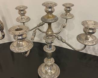 Silver-plated four-arm with center candelabrum
