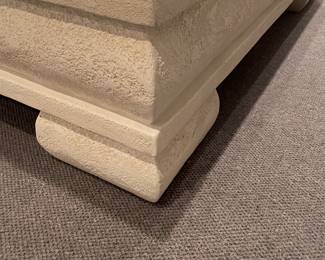 Another view of the 60" Square low profile faux stone table - unmarked - 15.75" x 60") - excellent condition