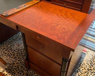 Antother view of the Biedermeier-style Desk - (38" x 54" x 27") - very good condition with 4 drawers and vanity hutch