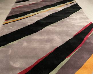 Art Deco wool rug - (11'3" x 6'6") - bound edge - good condition