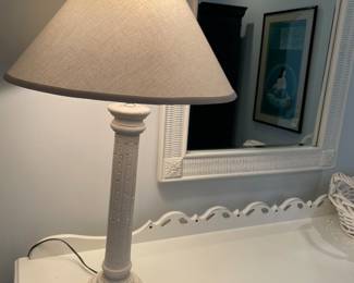 White ceramic lamp with shade