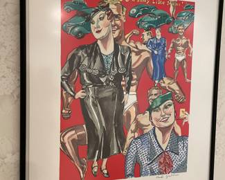 Red Grooms (1937): "You can have a body like mine" - 1978 screen print 60/150 24" x 17.5" - framed matted and glazed