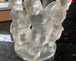 Lalique: frosted glass figural group - Luxembourg (7.5" x 3.5")