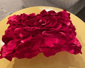 Red floral pillow