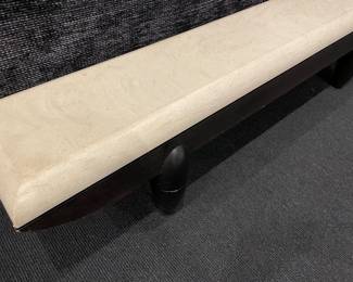 Limestone and wood bench by Christian Liaigre and Holly Hunt - (17" x 70.5" x 12") - small scratches on lower legs - otherwise in very good condition.