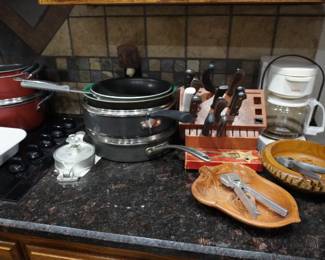 knives, pots and pans