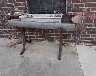 homemade flower bed or tall trough