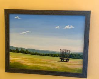 Original art.  Farm scene by C. Holden 