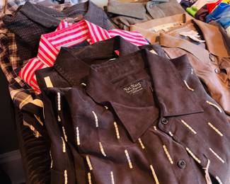 Men's long and short sleeve shirts and polos; Bike shorts and tops and bike leg warmers
