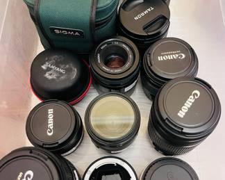 Camera lenses from Cannon, Sigma, Tamron, Sony &, Samyang