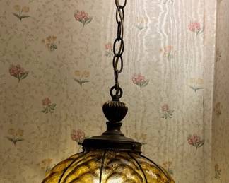 Amber Glass Swag Light