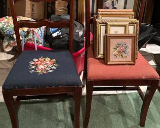 Vintage Needle Point Chairs 