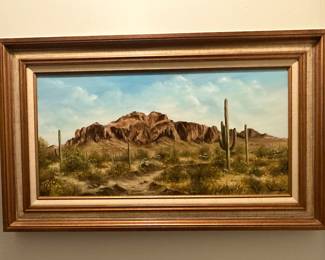 Original Signed Desert Landscape Painting 