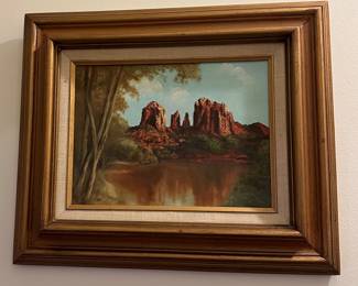 Unsigned Sedona Cliffs Painting 