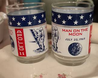 Vintage NASA Apollo 11 Commemorative Glasses 