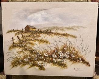 Signed Original Beach Landscape Painting 