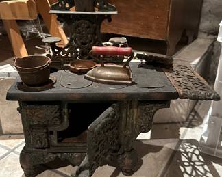 Antique Eagle Cast Iron Kitchen Play Set 