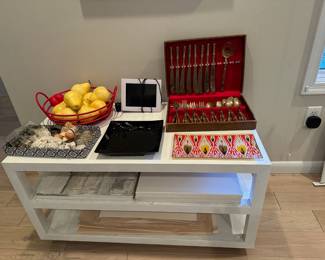 Brass Flatware, Napkin Rings, Bowl of Lemons