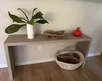 Console Table, Swan Basket