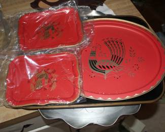 more vintage metal serving trays