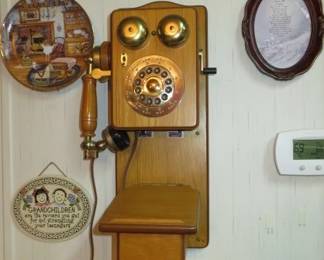 Vintage Country Store Wooden Telephone