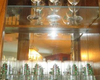 Vintage Christmas Tree Glassware/Wine Glasses