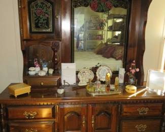 Dark Wood Dresser with Mirror