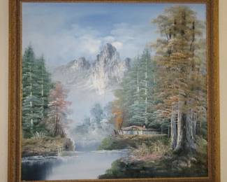 Framed Oil Painting on Canvas Artist Signed, W. Henry 