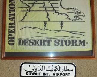 Operation Desert Storm Flag, Kuwait Int. Airport Metal Sign