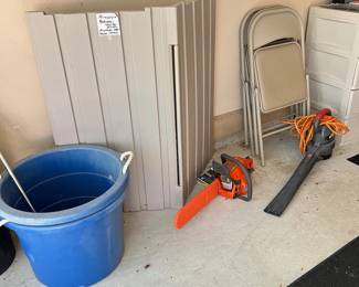 Husqvarna chain saw, Craftsman electric leaf blower