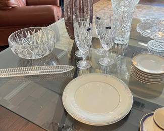 crystal including Waterford Marquis goblets