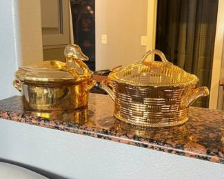 Gumps Golden Glo serving pieces