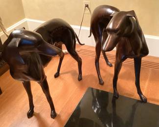 #3 - $200.00 - Set of 2 whippets metal dogs 28Hx26L